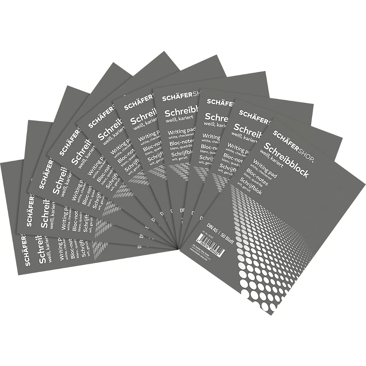 Schäfer Shop Pure briefblok , A5, geruit,10 stuks, wit