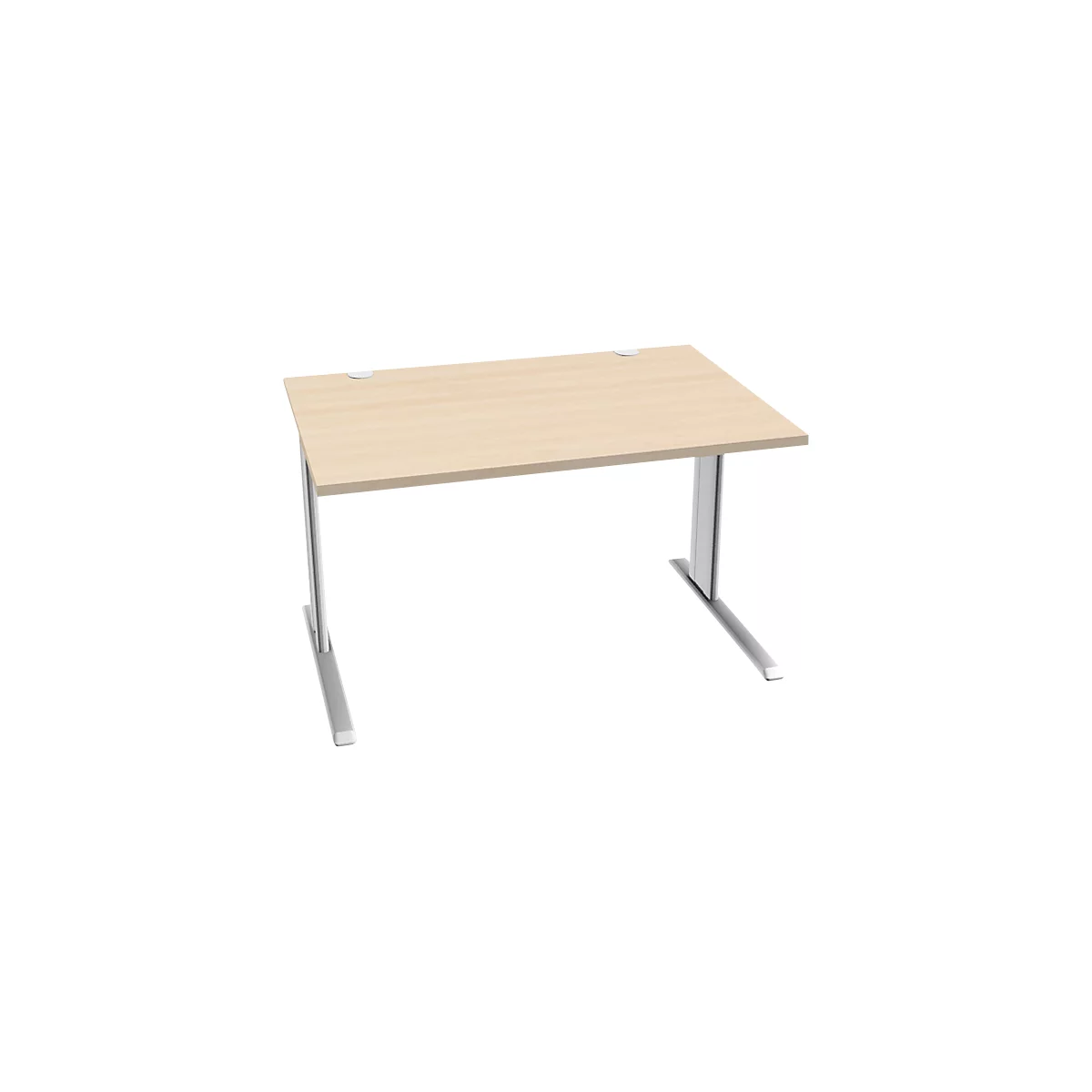 Schäfer Shop Pure Bureau PLANOVA BASIC, rectangulaire, pied en C, L 1200 x P 800 x H 717 mm, érable/blanc + passage de câbles