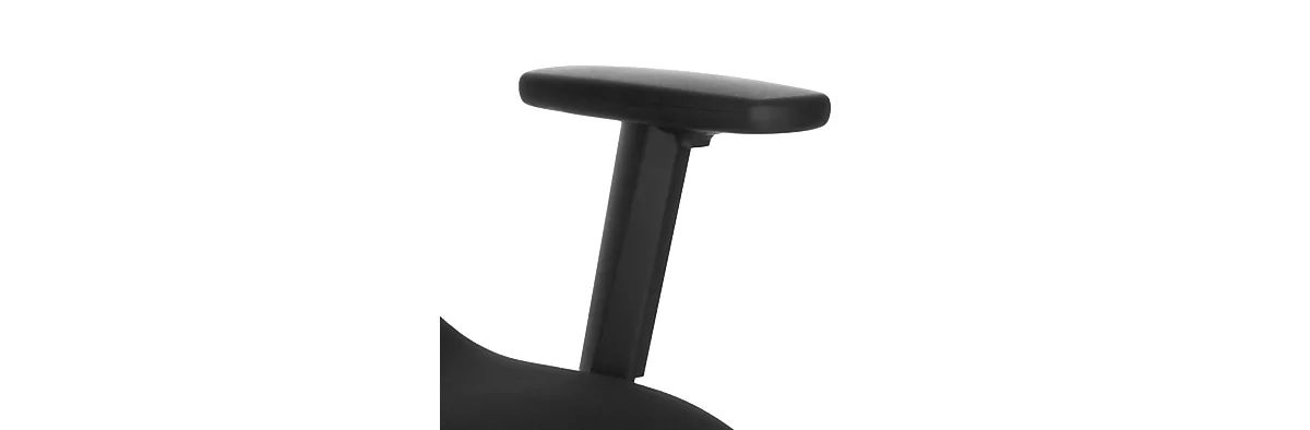 Schäfer Shop Pure Bureaustoel SSI Proline Edition, met armleuningen, synchroonmechanisme, ergonomisch gevormde wervelsteun, 3D gazen rugleuning, zwart/aluminiumzilver