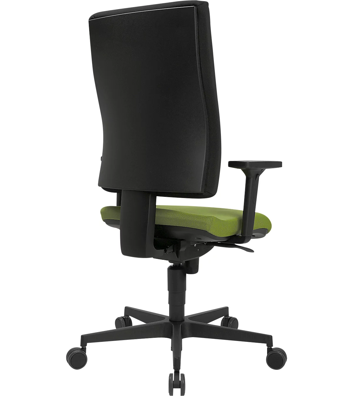 Schäfer Shop Pure bureaustoel SSI Proline P1 ECO, met armleuningen, synchroonmechanisme, tussenwervelschijfzitting, gerecycled kunststof, zwart/salie