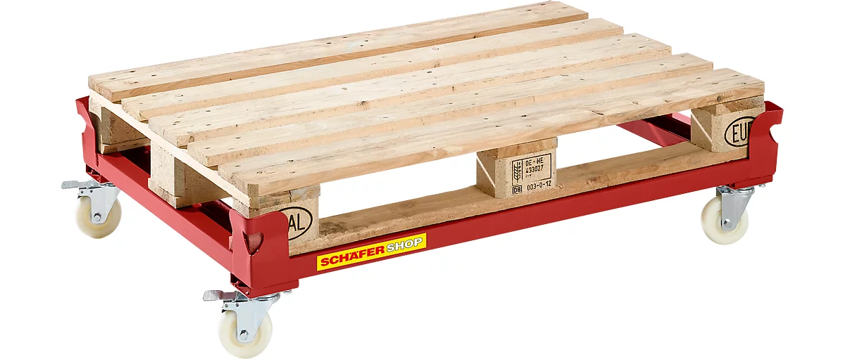 Chariot roulant 610x410 mm avec 4 roulettes pivotants (2 avec frein)