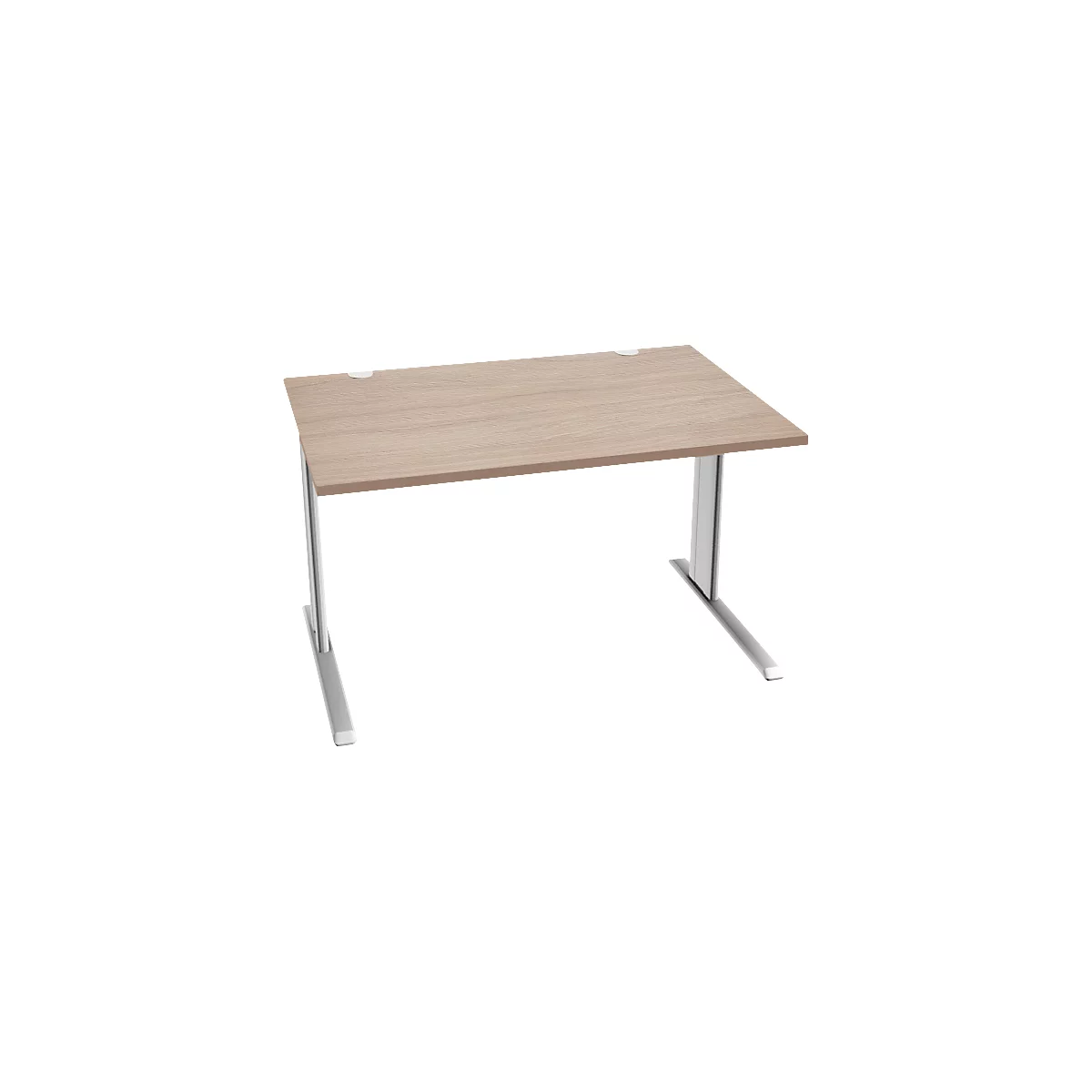 Schäfer Shop Pure Desk PLANOVA BASIC, rechthoekig, C-poot, B 1200 x D 800 x H 717 mm, eiken/wit + kabelgoot