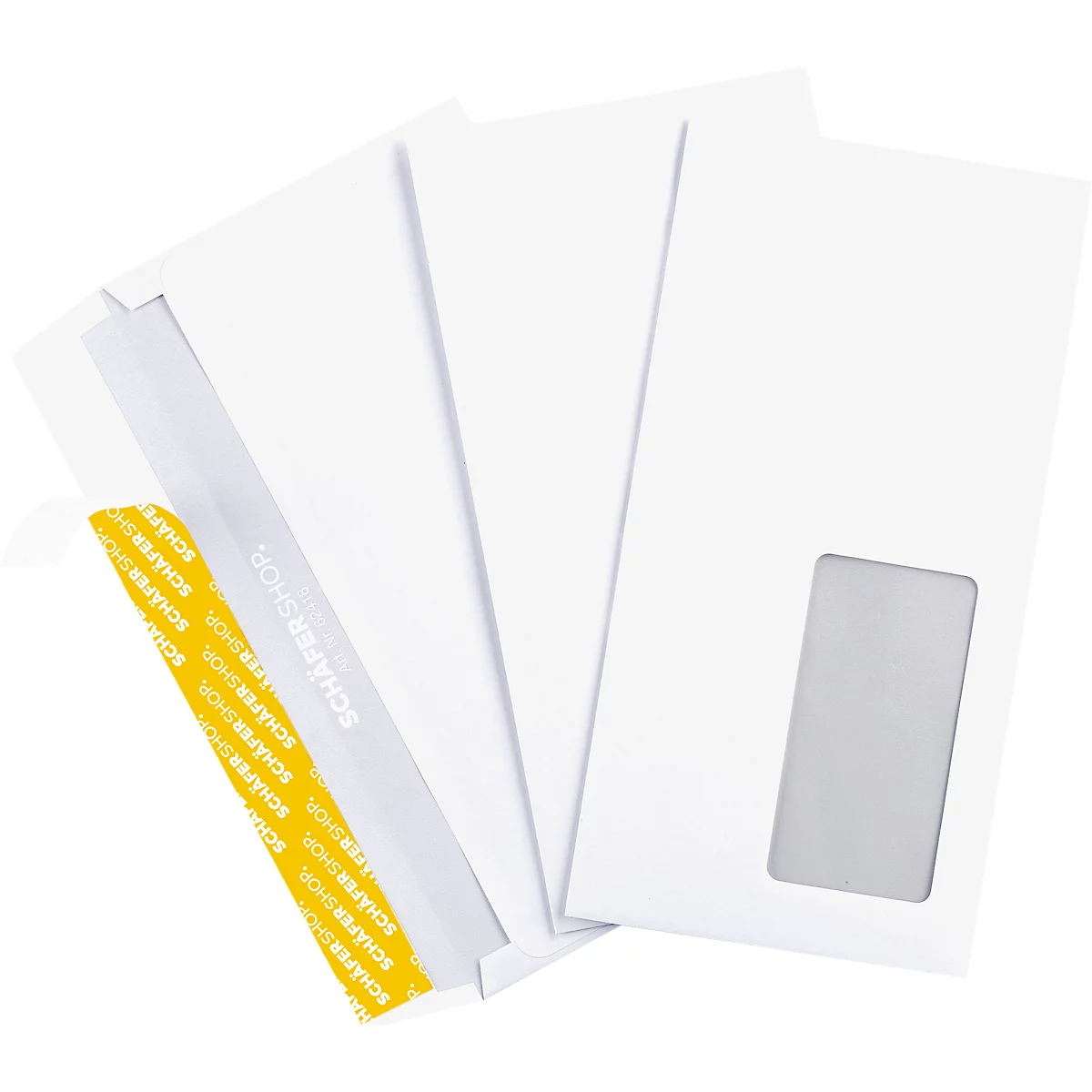 Schäfer Shop Pure Enveloppen, staand, 250 stuks + verzendenvelop C4, 250 stuks SET, m. venster
