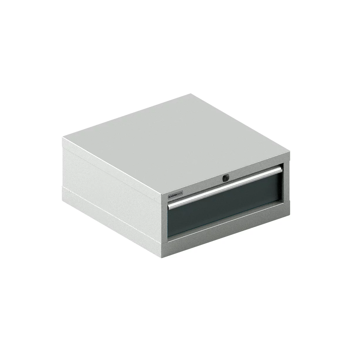 Schäfer Shop Pure ladekast 27-27, 1 lade, tot 200 kg, B 564 x D 572 x H 250 mm, gentiaan blauw/gentiaanblauw