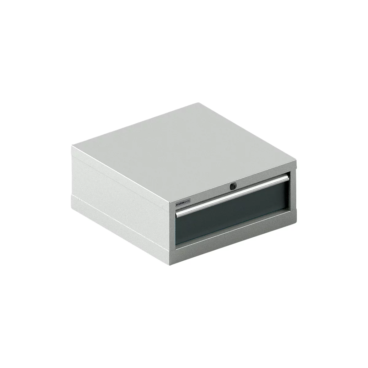 Schäfer Shop Pure ladekast 27-27, 1 lade, tot 75 kg, B 564 x D 572 x H 250 mm, antracietgrijs/lichtgrijs