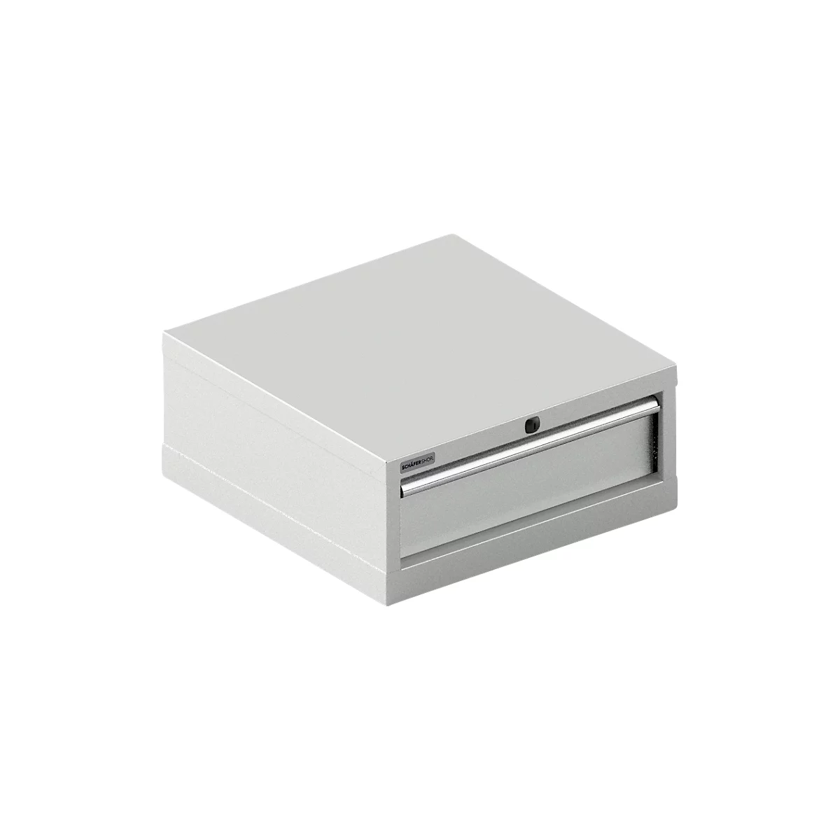 Schäfer Shop Pure ladekast 27-27, 1 lade, tot 75 kg, B 564 x D 572 x H 250 mm, lichtgrijs/lichtgrijs