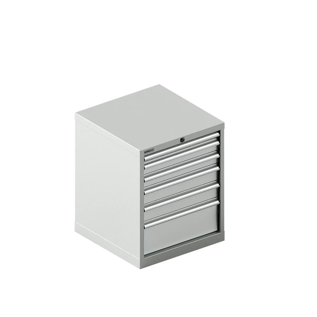 Schäfer Shop Pure ladekast 27-27, 6 laden, tot 200 kg, B 564 x D 572 x H 700 mm, lichtgrijs/lichtgrijs
