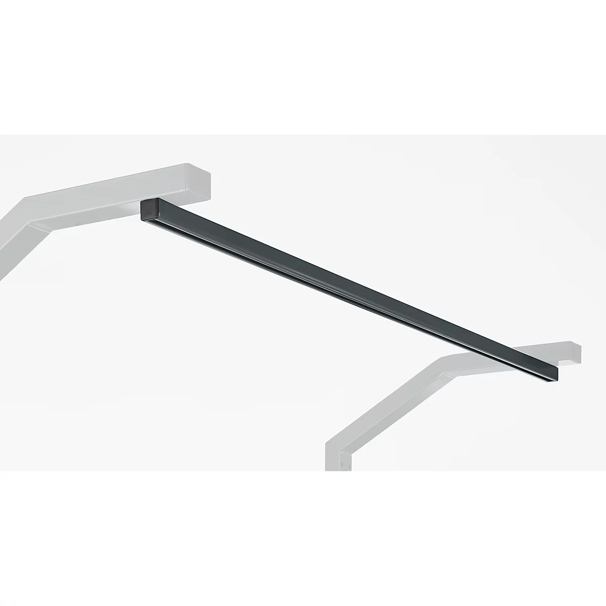 Schäfer Shop Pure Laufschiene für AST31 Tischaufbau mit H 1615 mm, bis 25 kg, B 2000 x T 30 x H 30 mm, Stahl, anthrazitgrau