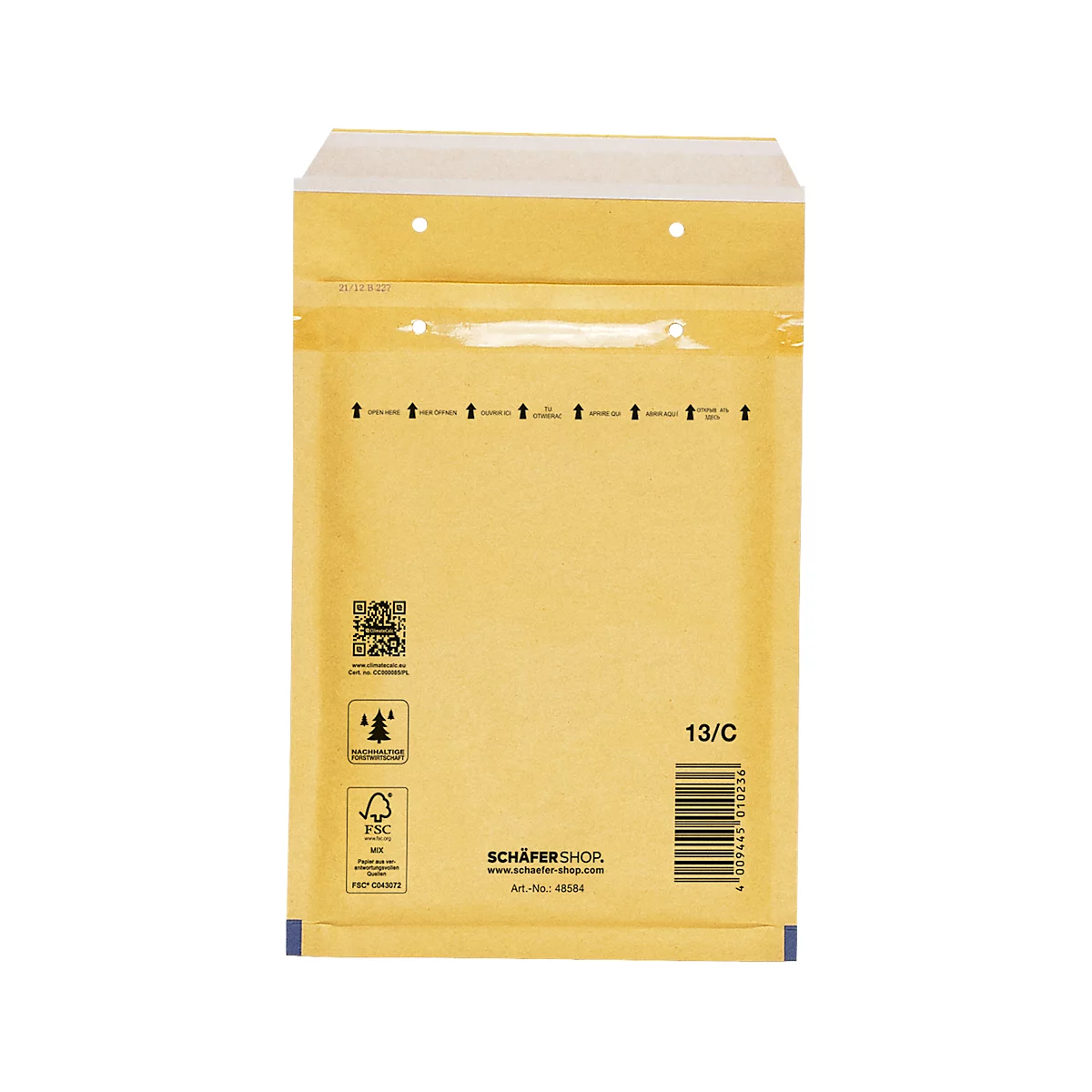 Schäfer Shop Pure Luchtkussenenvelop, goudgeel, 100 st., 150 x 215 mm / 170 x 225 mm
