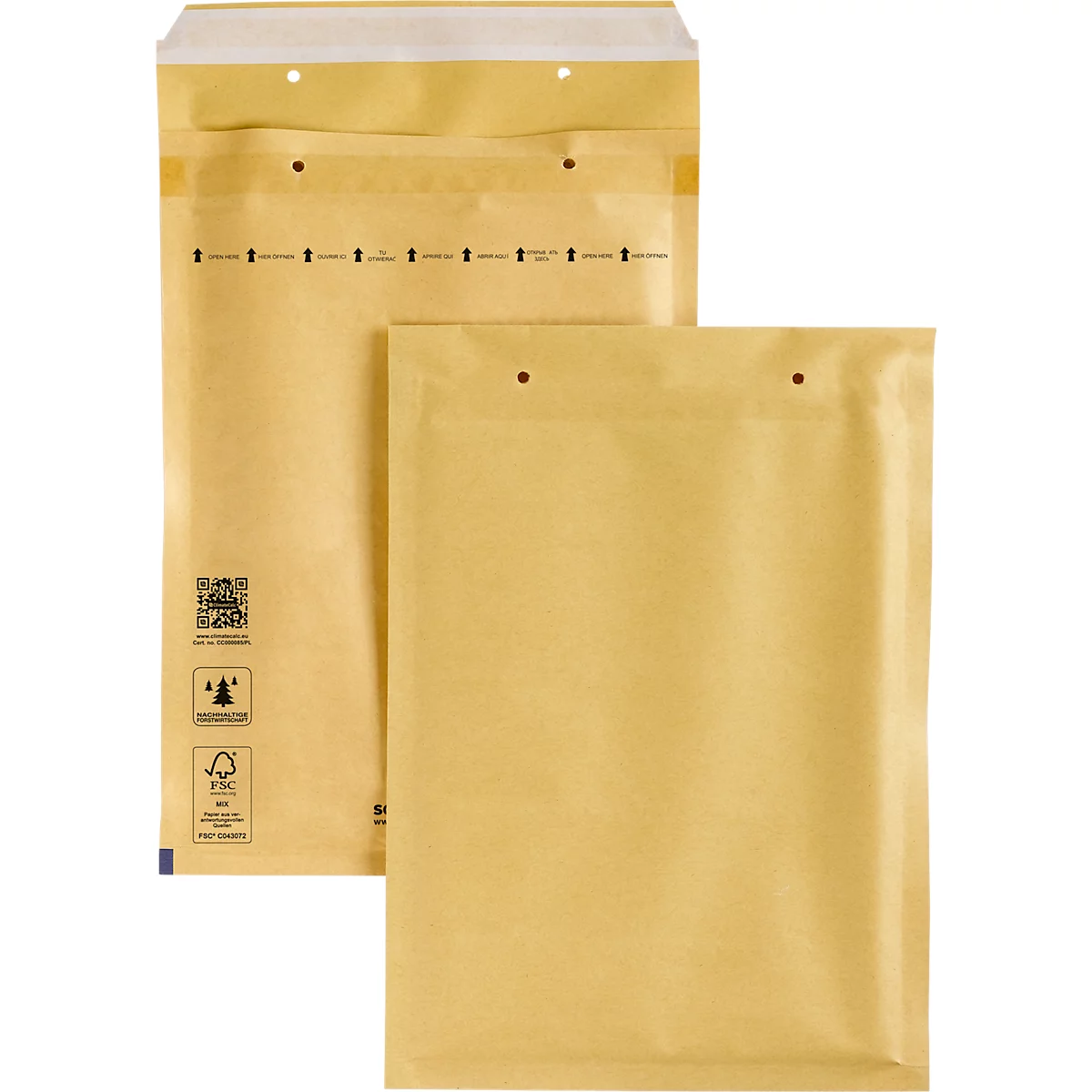 Schäfer Shop Pure Luchtkussenenvelop, goudgeel, 100 st., 180 x 265 mm (A5), 200 x 275 mm