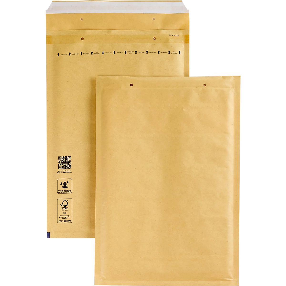 Schäfer Shop Pure Luchtkussenenvelop, goudgeel, 100 st., 220 x 340 mm / 240 x 350 mm
