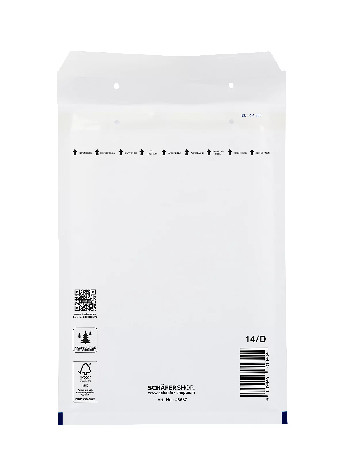 Schäfer Shop Pure Luftpolstertasche, weiß, 10 St., 180x265 mm (A5), 200x275 mm