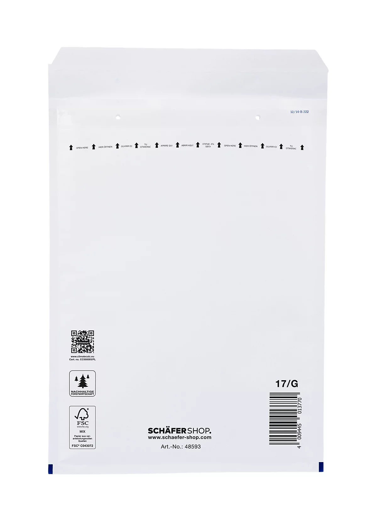 Schäfer Shop Pure Luftpolstertasche, weiß, 100 St., 230x340 mm(A4), 250x350 mm