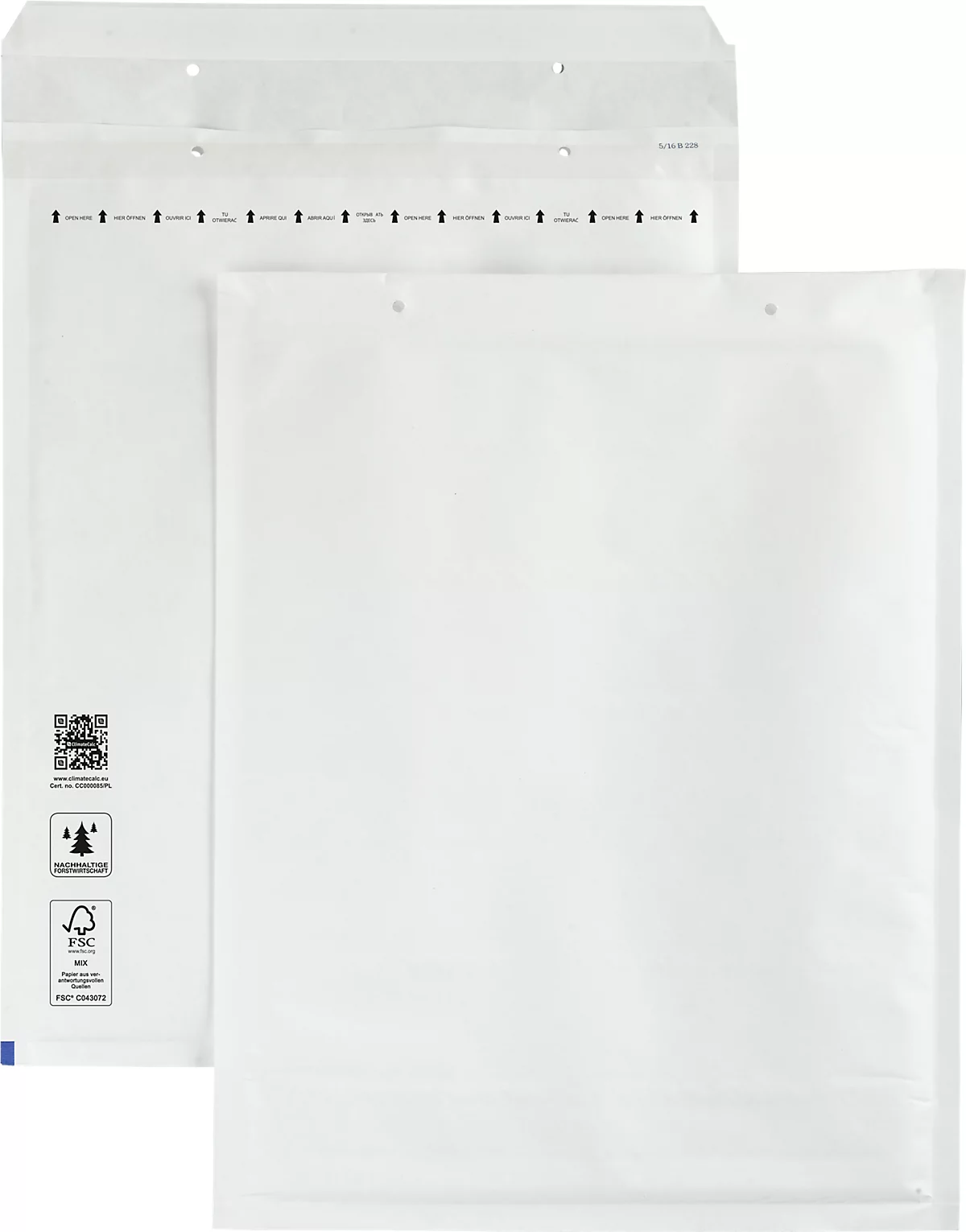 Schäfer Shop Pure Luftpolstertasche, weiß, 100 St., 270x360 mm (C4), 290x370 mm
