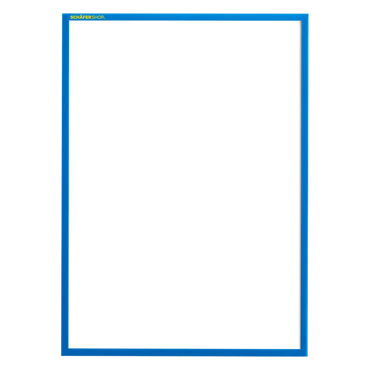 Blauer Rahmen vor weißem Hintergrund. Oben links Schriftzug: Schäfer Shop.