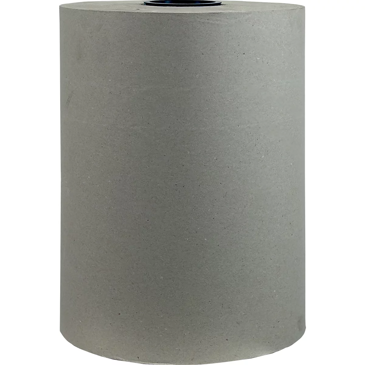 Rouleau de papier gris sur fond blanc. Haut avec un noyau noir.