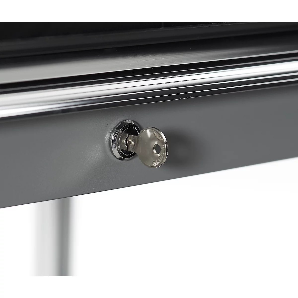 Schäfer Shop Pure Mehrzweckwagen, schwarz, Aluminium/Kunststoff, mit Schublade und Schrank, 4 Vollgummi-Lenkrollen, L 850 x B 480 x H 1000 mm