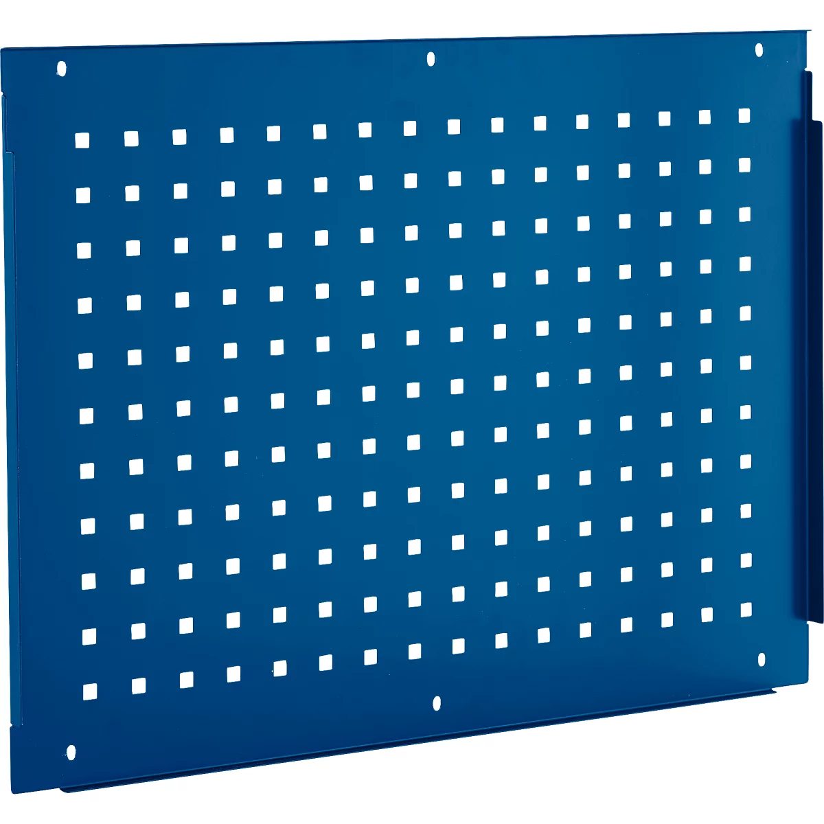Schäfer Shop Pure Panneau latéral pour tables de travail réglables en hauteur manuellement AST31, trame de trous 38 x 10 mm, jusqu'à 50 kg, acier, bleu gentiane