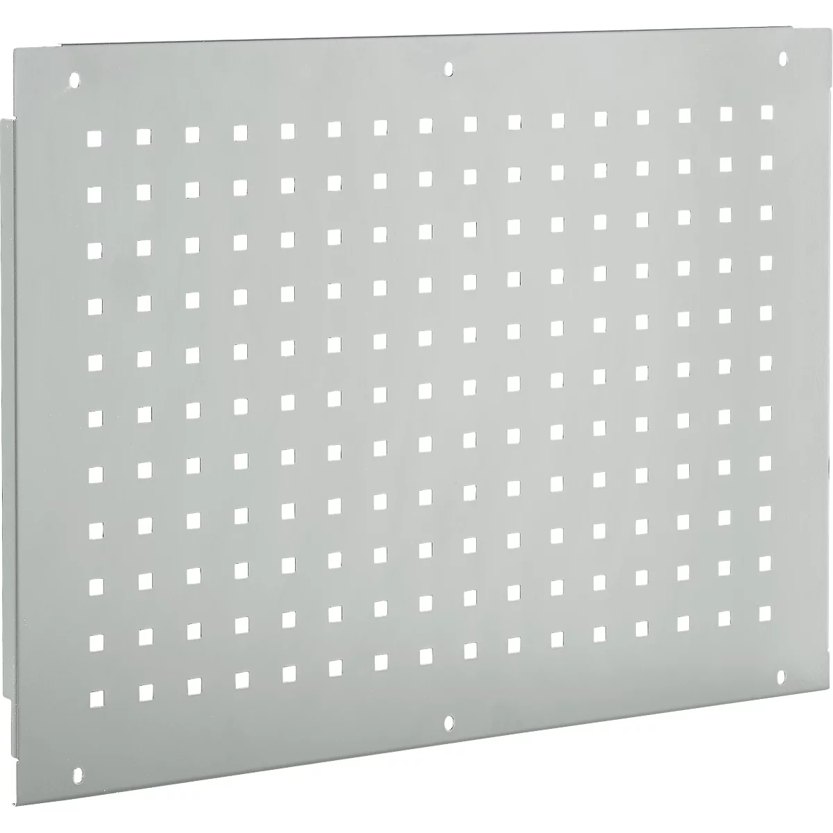 Schäfer Shop Pure Panneau latéral pour tables de travail réglables en hauteur manuellement AST31, trame de trous 38 x 10 mm, jusqu'à 50 kg, acier, gris clair