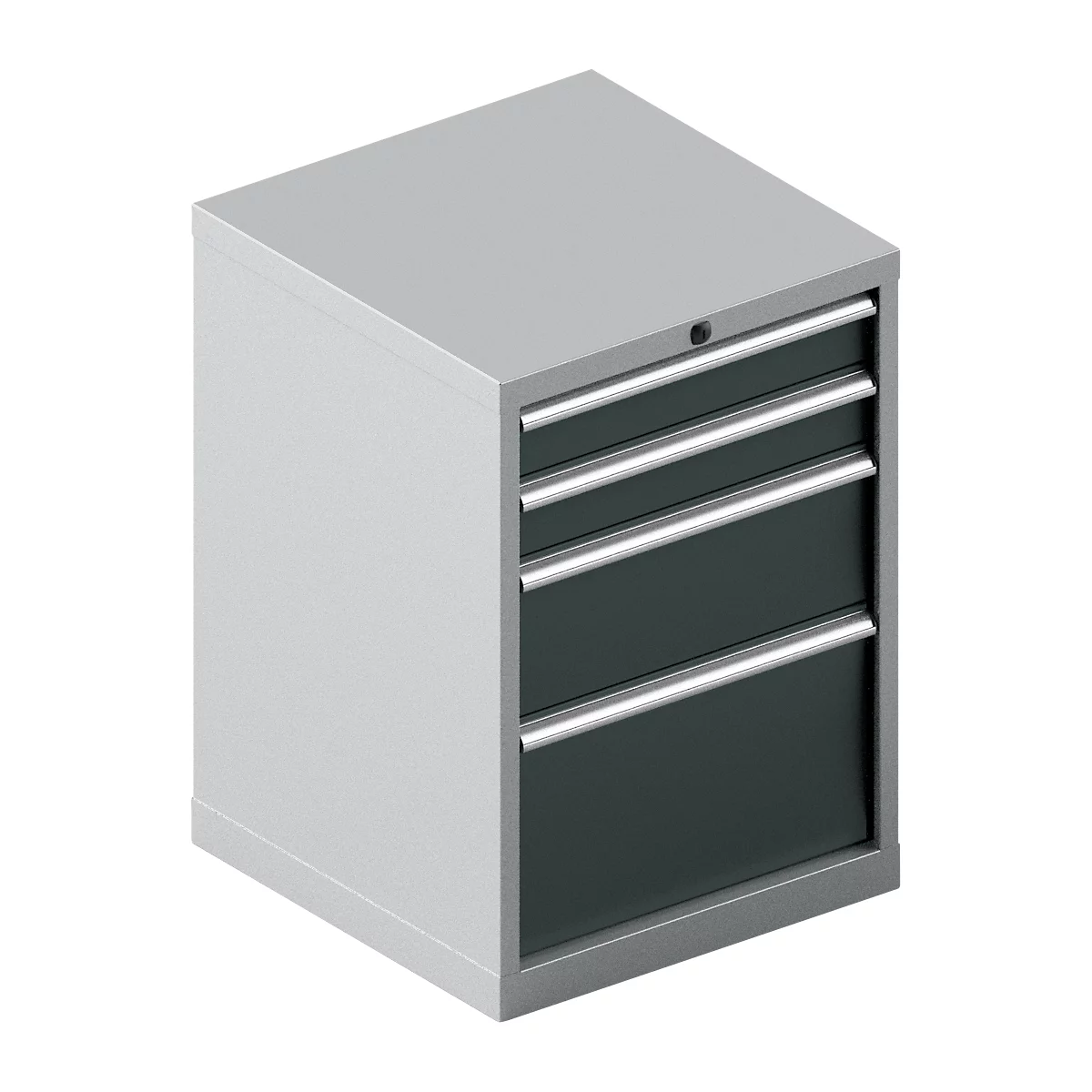 Schäfer Shop Pure Schubladenschrank 27-27, 4 Schubl., bis 200 kg, B 564 x T 572 x H 800 mm, anthrazitgrau/weißaluminium 