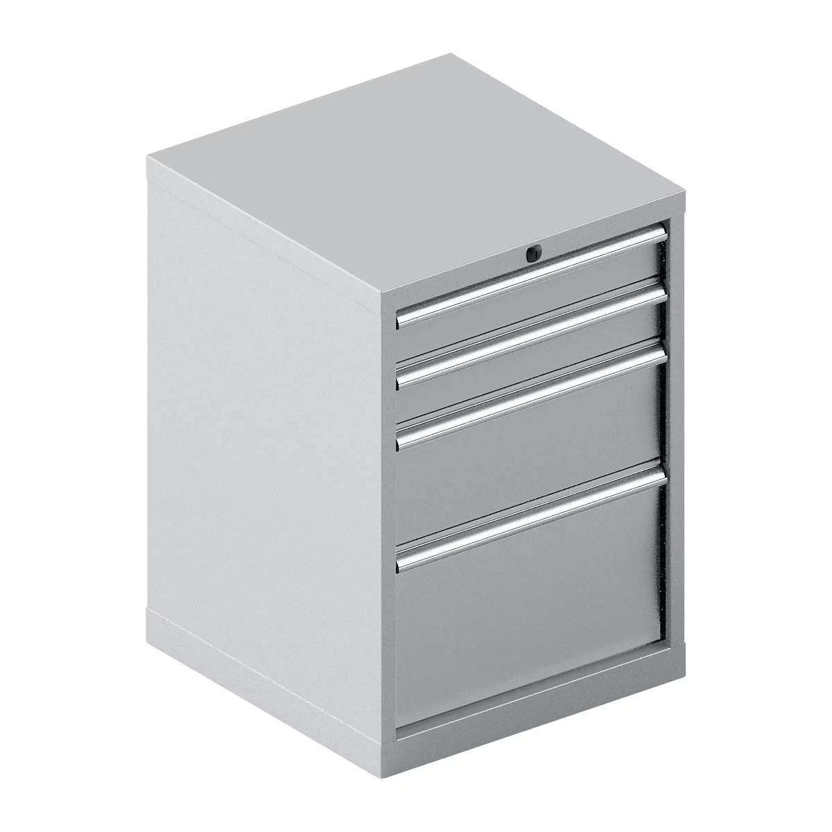 Schäfer Shop Pure Schubladenschrank 27-27, 4 Schubl., bis 200 kg, B 564 x T 572 x H 800 mm, weißaluminium/weißaluminium 