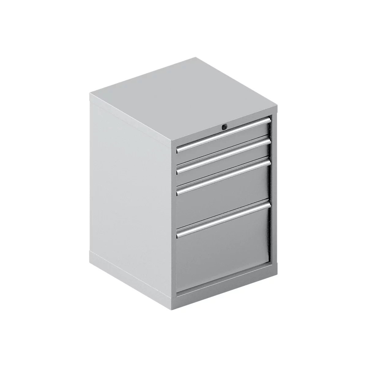 Schäfer Shop Pure Schubladenschrank 27-27, 4 Schübe, bis 75 kg, B 564 x T 572 x H 800 mm, weißaluminium/weißaluminium 