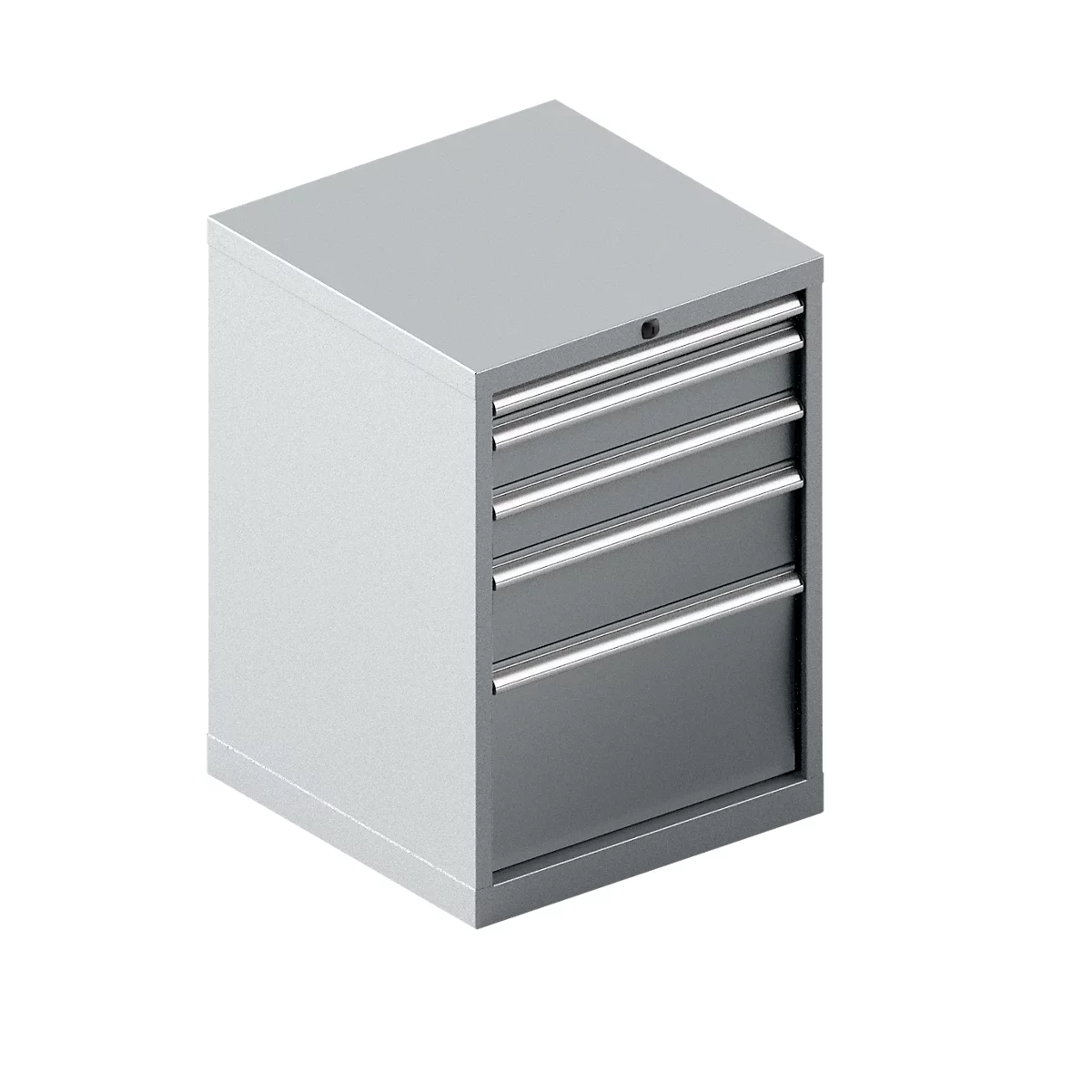 Schäfer Shop Pure Schubladenschrank 27-27, 5 Schubl., bis 200 kg, B 564 x T 572 x H 800 mm, weißaluminium/weißaluminium 