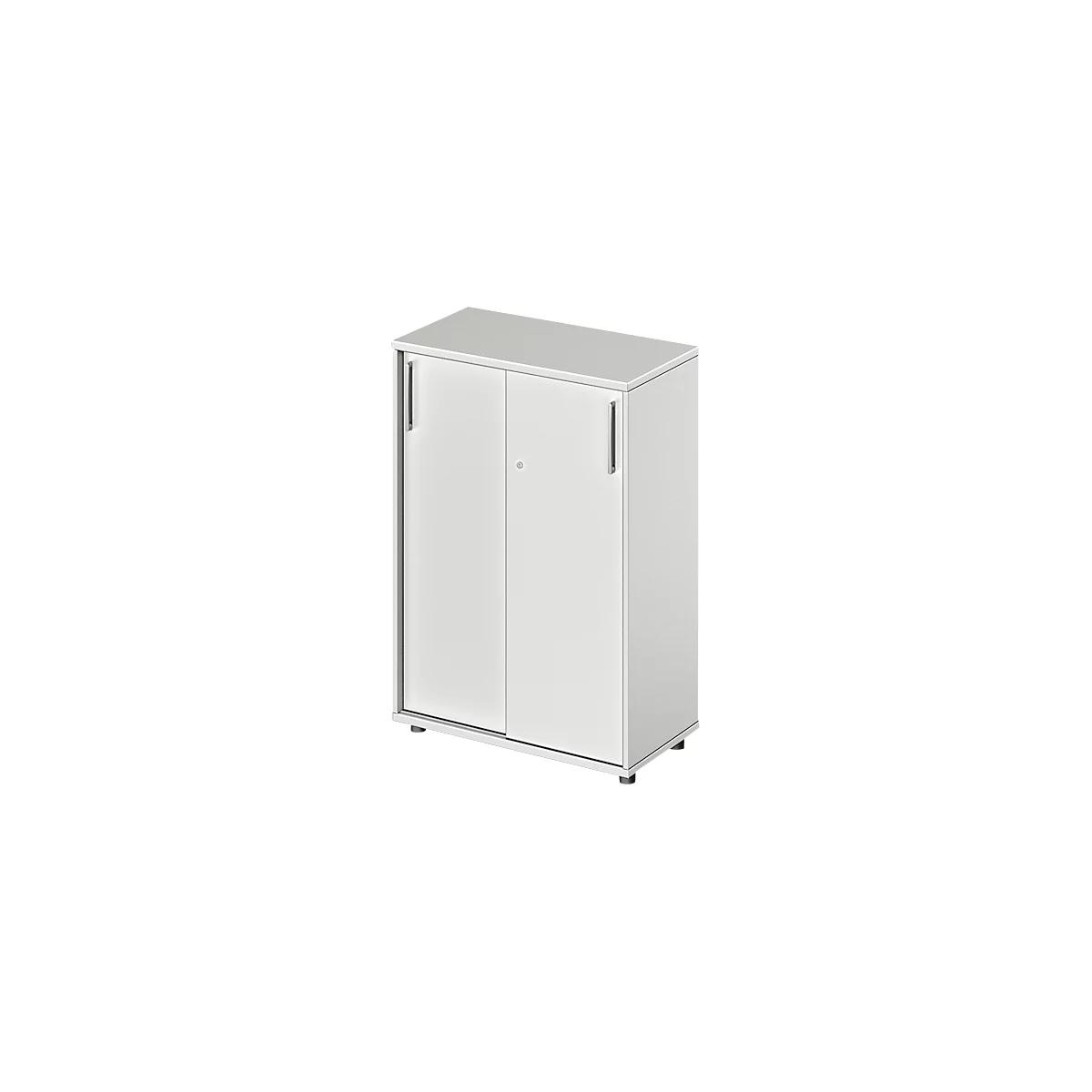 Schäfer Shop Pure Schuifdeurkast Proplana, 3 ordnerhoogten, breedte 800 mm, hoogte 1160 mm, lichtgrijs 