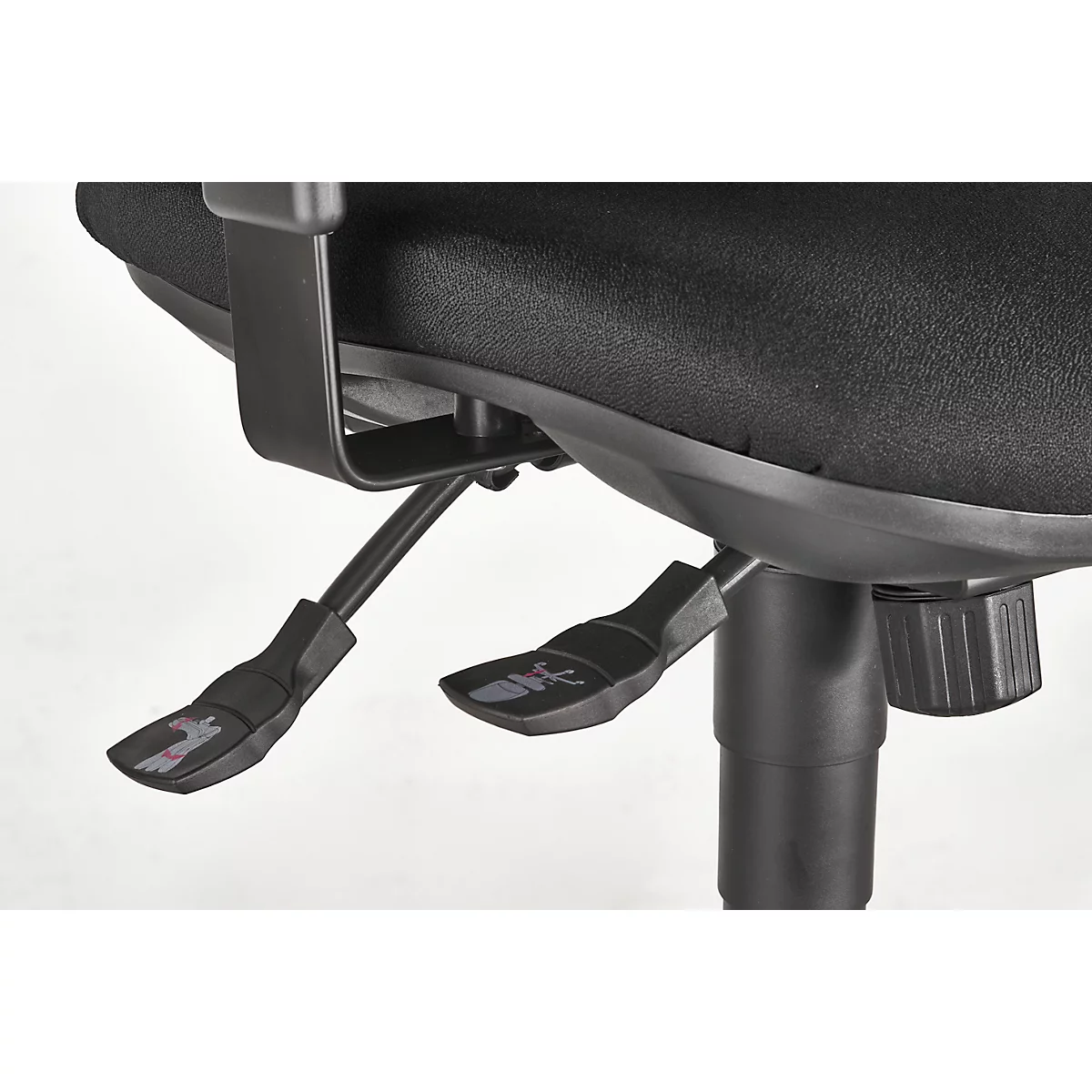 Schäfer Shop Pure siège de bureau Support CLEAN, avec accoudoirs, mécanisme synchrone, siège à disque intervertébral, revêtement antibactérien, noir