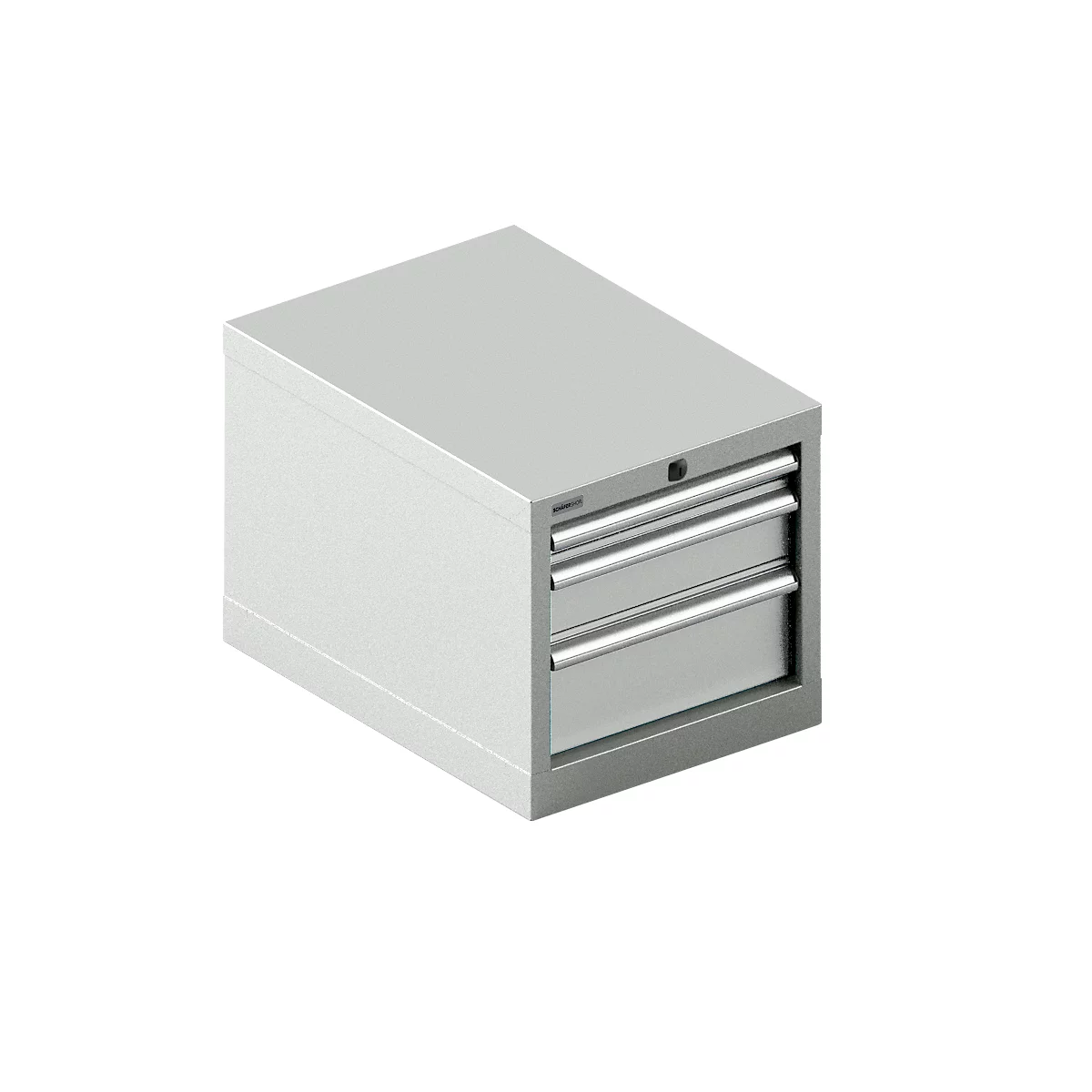 Schäfer Shop Pure SSI SCHÄFER armoire à tiroirs 18-27, 3 tiroirs, jusqu'à 75 kg, L 411 x P 572 x H 400 mm, gris clair / gris clair