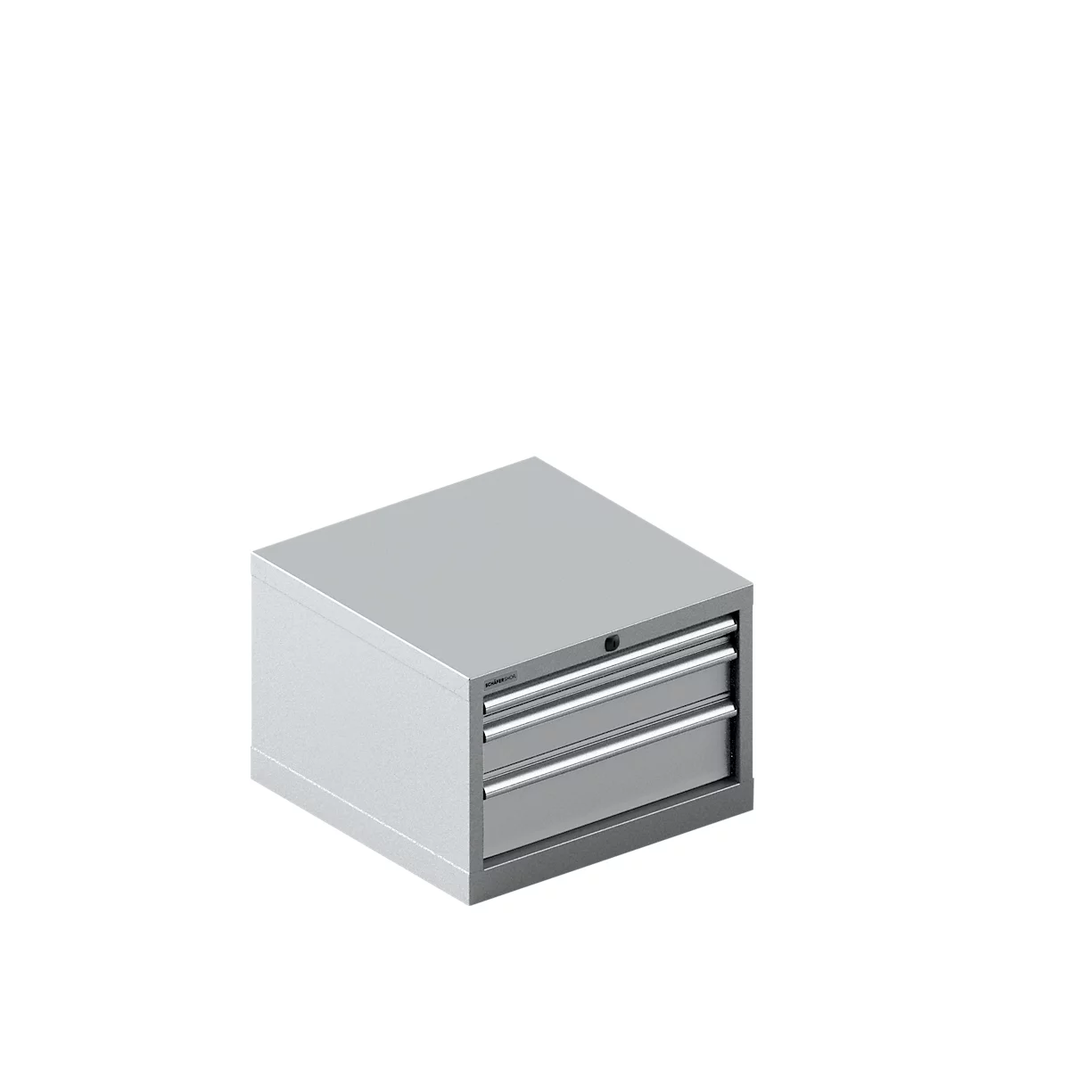 Schäfer Shop Pure SSI SCHÄFER armoire à tiroirs 27-27, 3 tiroirs, jusqu'à 200 kg, L 564 x P 572 x H 400 mm, aluminium blanc / aluminium blanc