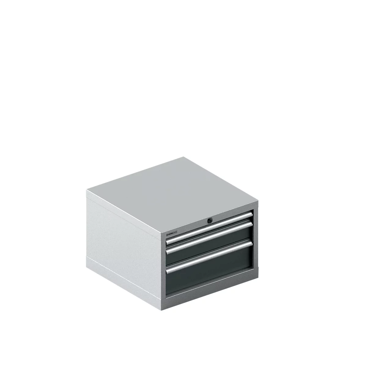 Schäfer Shop Pure SSI SCHÄFER armoire à tiroirs 27-27, 3 tiroirs, jusqu'à 200 kg, L 564 x P 572 x H 400 mm, gris anthracite / aluminium blanc