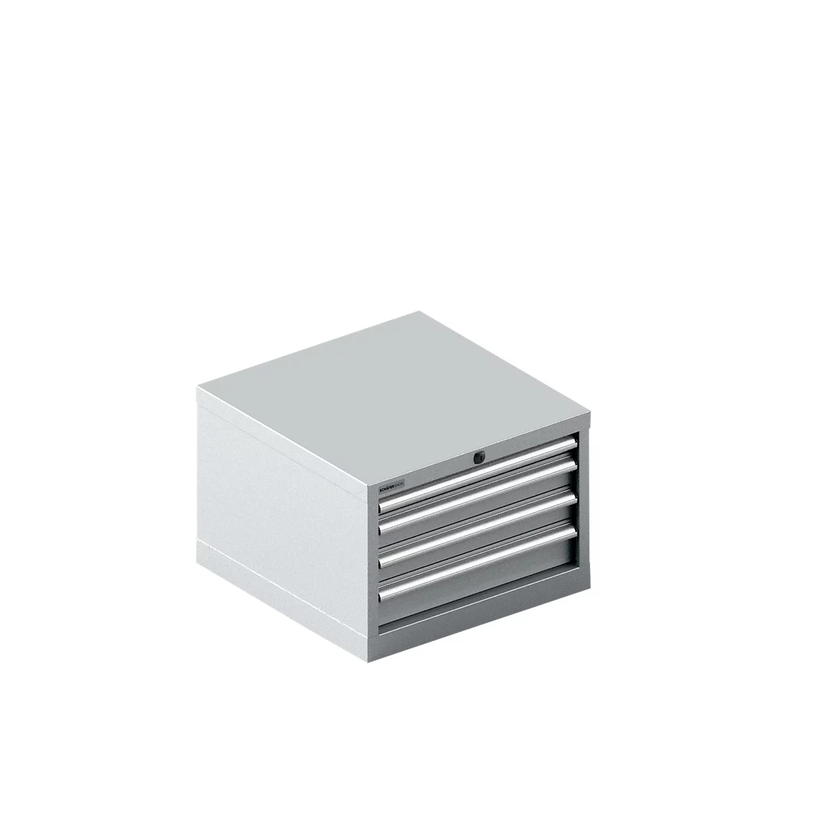 Schäfer Shop Pure SSI SCHÄFER armoire à tiroirs 27-27, 4 tiroirs, jusqu'à 200 kg, L 564 x P 572 x H 400 mm, aluminium blanc / aluminium blanc
