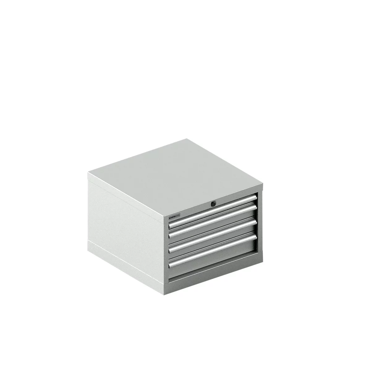 Schäfer Shop Pure SSI SCHÄFER armoire à tiroirs 27-27, 4 tiroirs, jusqu'à 200 kg, L 564 x P 572 x H 400 mm, gris clair / gris clair