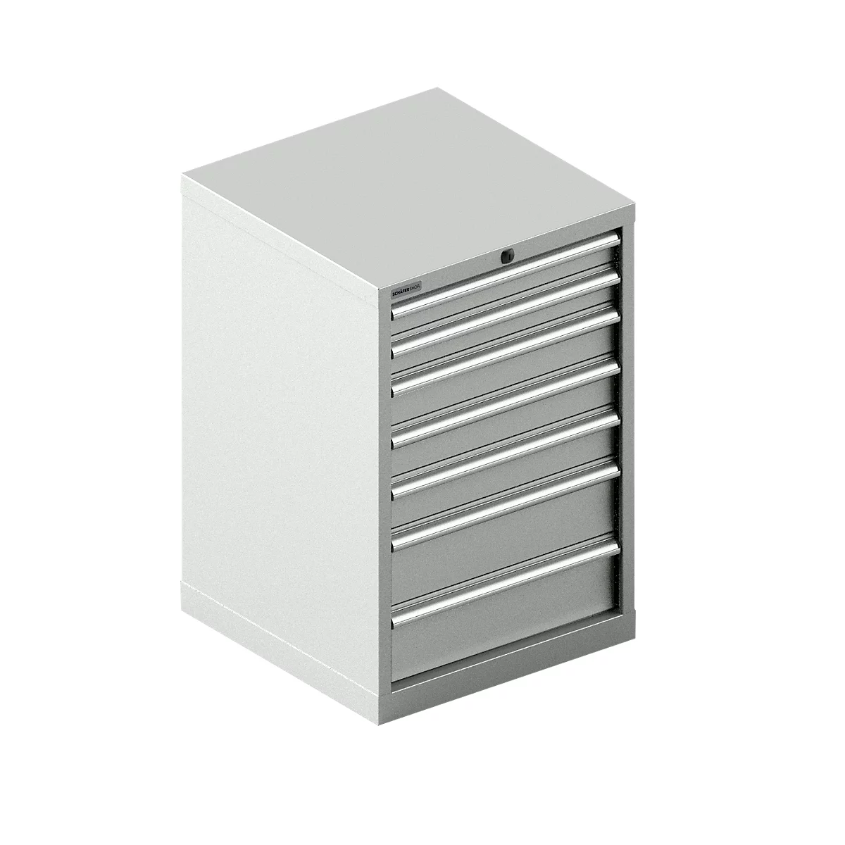 Schäfer Shop Pure SSI SCHÄFER armoire à tiroirs 27-27, 7 tiroirs, jusqu'à 200 kg, L 564 x P 572 x H 850 mm, gris clair / gris clair