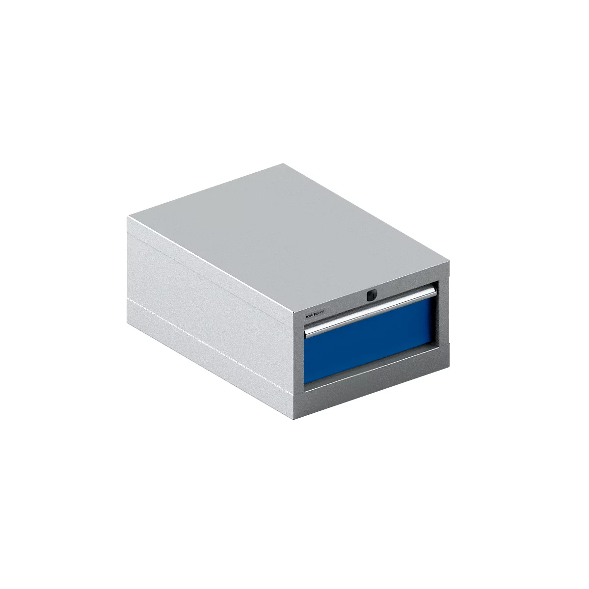 Schäfer Shop Pure SSI SCHÄFER ladekast 18-27, 1 lade, tot 75 kg, B 411 x D 572 x H 250 mm, gentiaanblauw/wit aluminium, 1 lade, 1 lade, tot 75 kg.