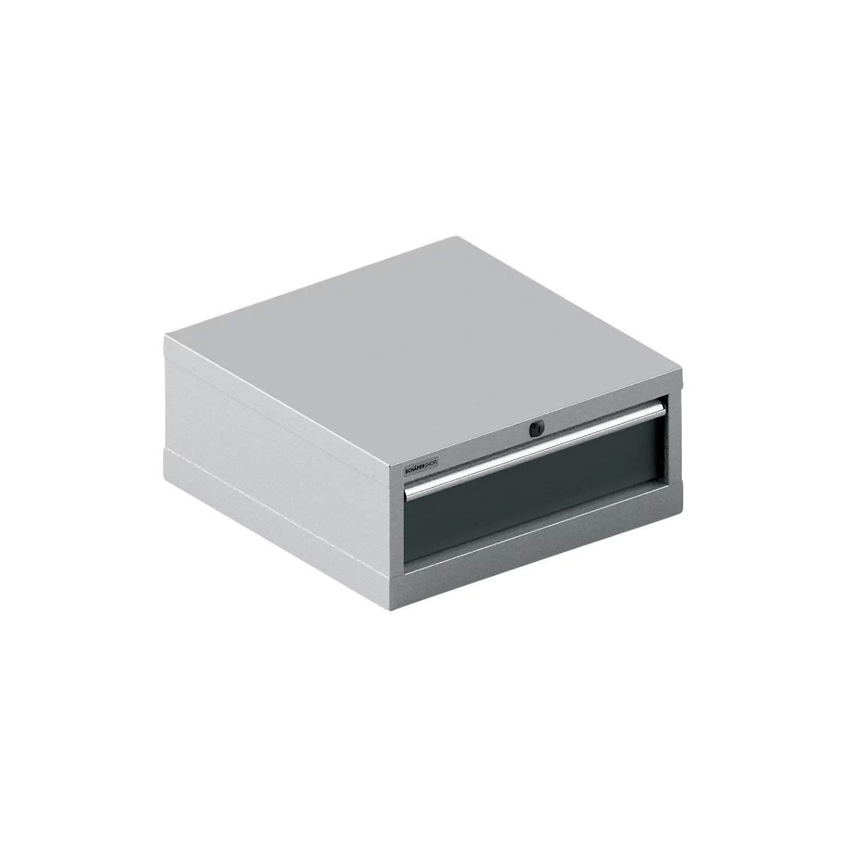 Schäfer Shop Pure SSI SCHÄFER ladekast 27-27, 1 lade, tot 75 kg, B 564 x D 572 x H 250 mm, antracietgrijs/blank aluminium