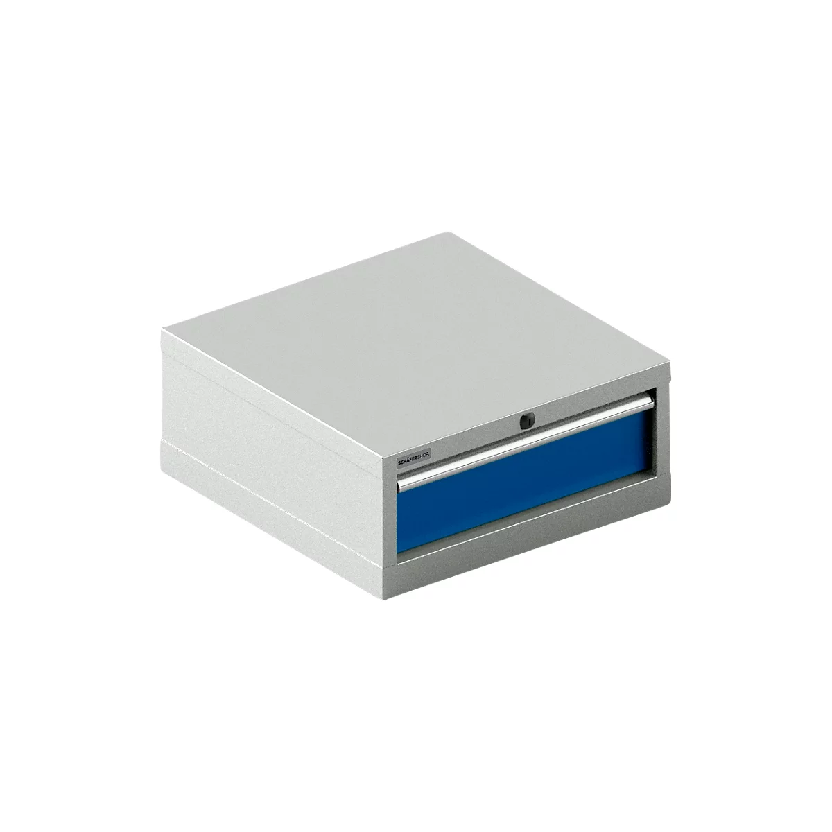 Schäfer Shop Pure SSI SCHÄFER ladekast 27-27, 1 lade, tot 75 kg, B 564 x D 572 x H 250 mm, gentiaanblauw/lichtgrijs