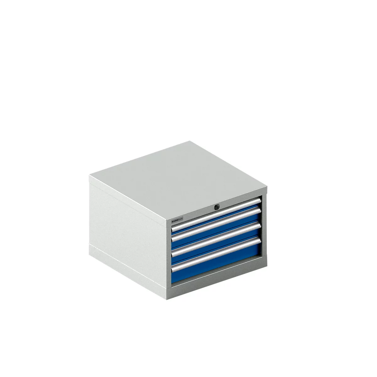 Schäfer Shop Pure SSI SCHÄFER ladekast 27-27, 4 laden, tot 200 kg, B 564 x D 572 x H 400 mm, gentiaanblauw/lichtgrijs, met een lengte tot 200 kg.