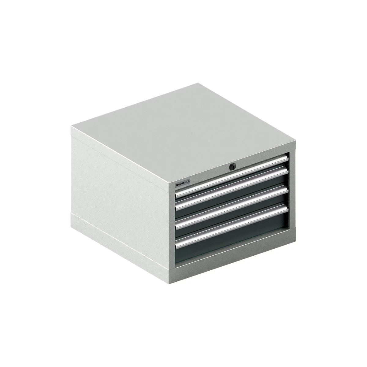 Schäfer Shop Pure SSI SCHÄFER ladekast 27-27, 4 schuifladen, tot 75 kg, B 564 x D 572 x H 400 mm, antracietgrijs/lichtgrijs