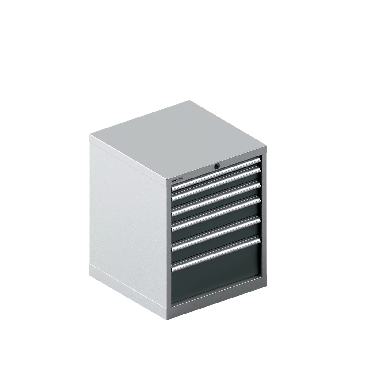 Schäfer Shop Pure SSI SCHÄFER ladekast 27-27, 6 laden, tot 200 kg, B 564 x D 572 x H 700 mm, antracietgrijs/aluminium, antracietgrijs/wit