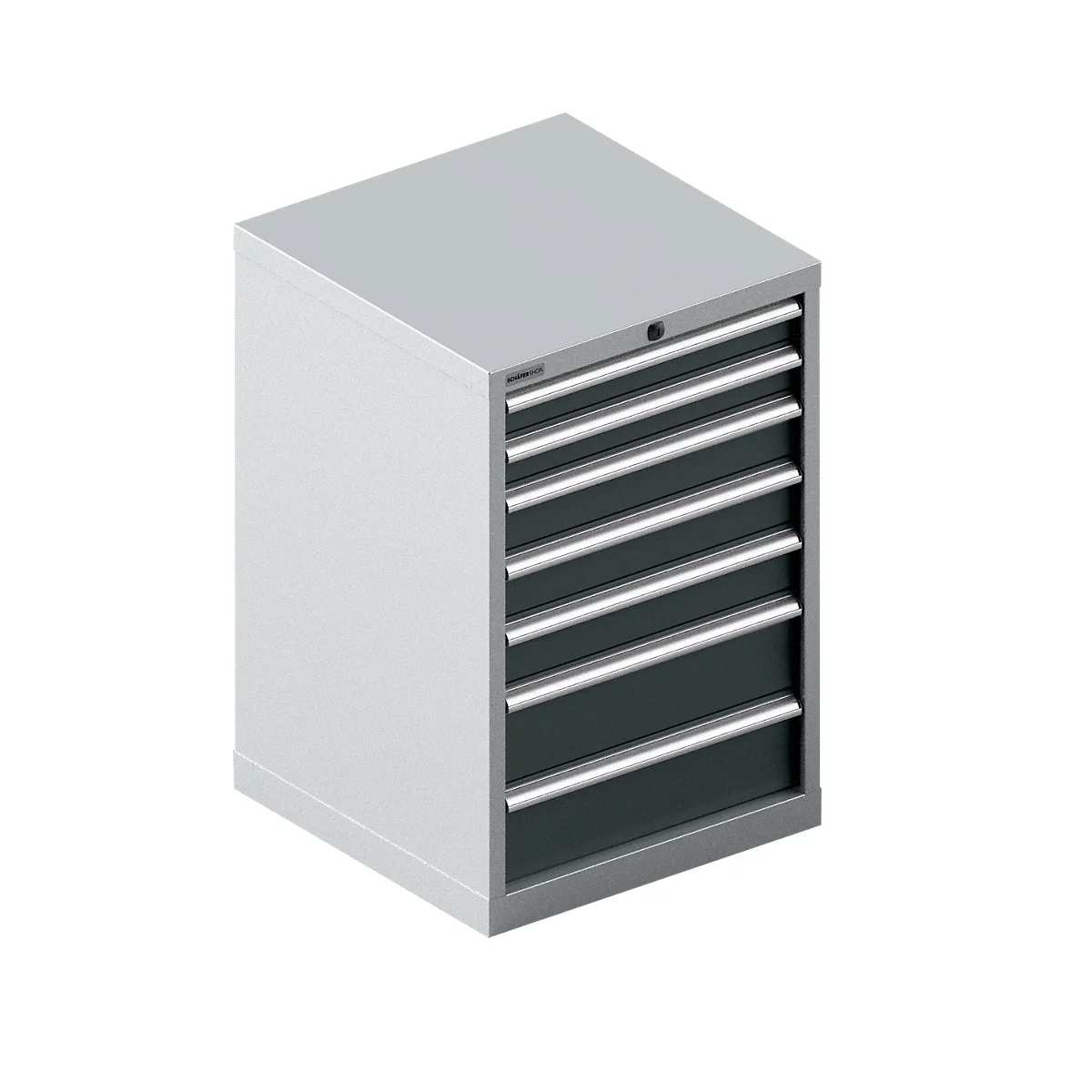 Schäfer Shop Pure SSI SCHÄFER ladekast 27-27, 7 laden, tot 200 kg, B 564 x D 572 x H 850 mm, antracietgrijs/aluminium, antracietgrijs/wit
