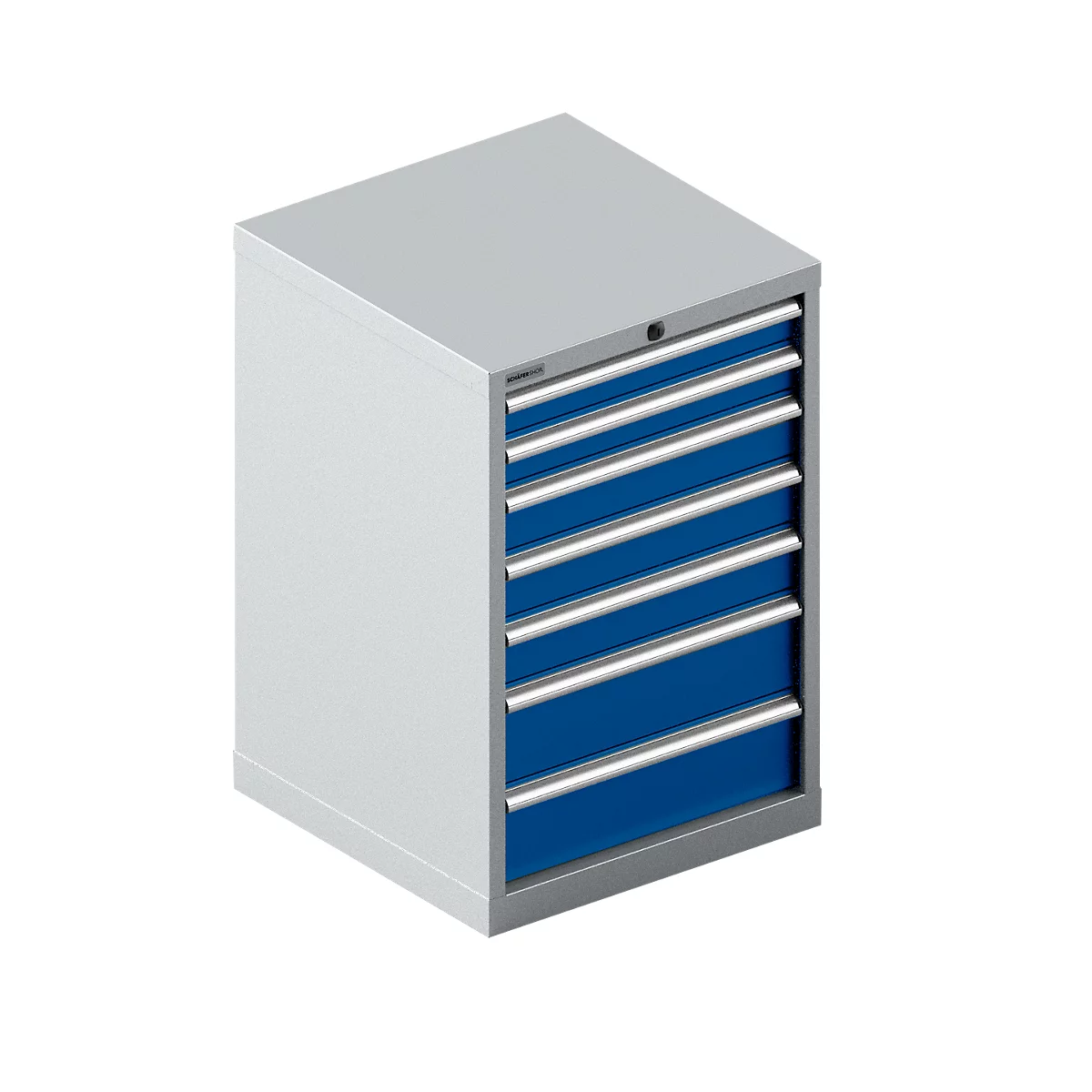 Schäfer Shop Pure SSI SCHÄFER ladekast 27-27, 7 laden, tot 200 kg, B 564 x D 572 x H 850 mm, gentiaanblauw/wit aluminium