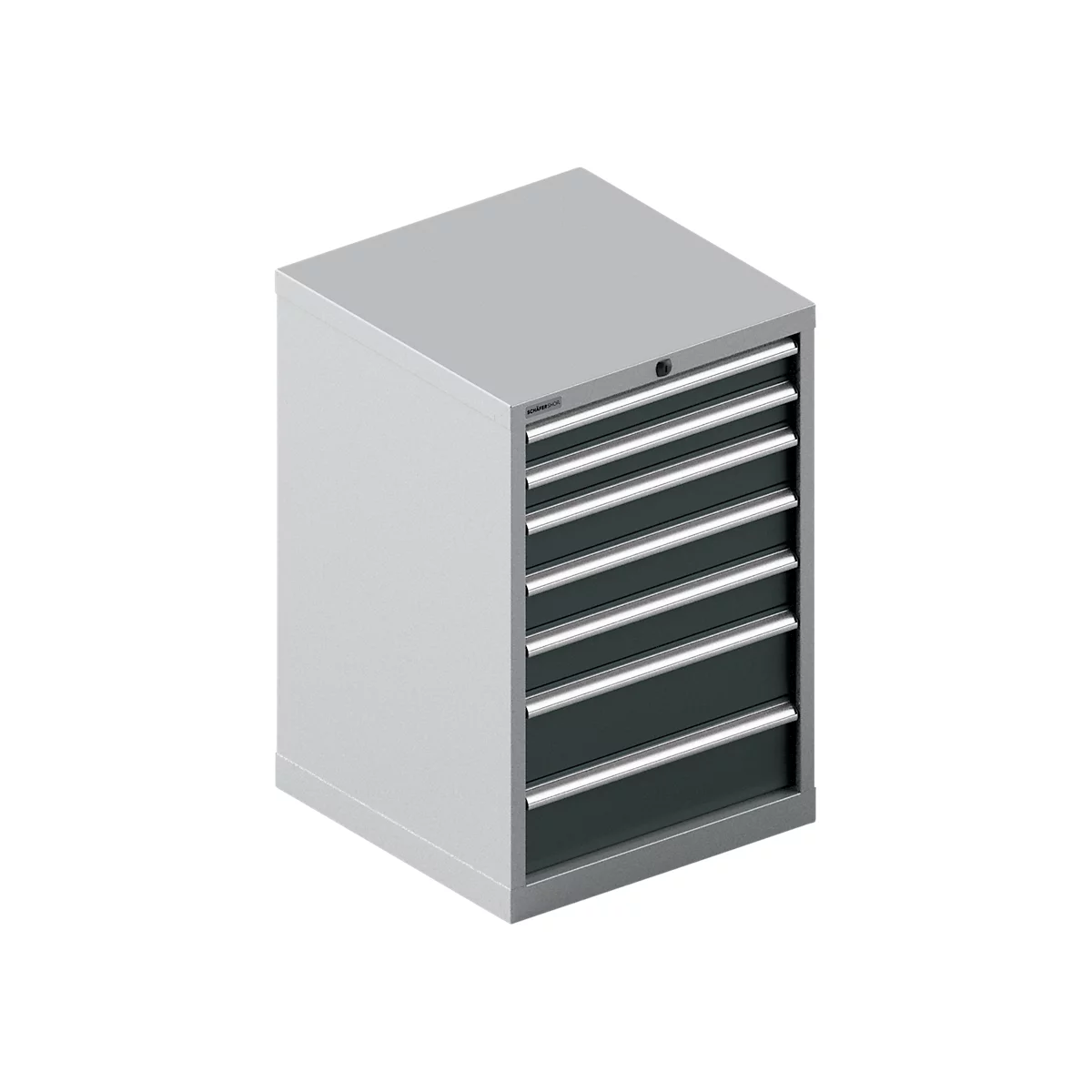 Schäfer Shop Pure SSI SCHÄFER ladekast 27-27, 7 laden, tot 75 kg, B 564 x D 572 x H 850 mm, antracietgrijs/wit aluminium