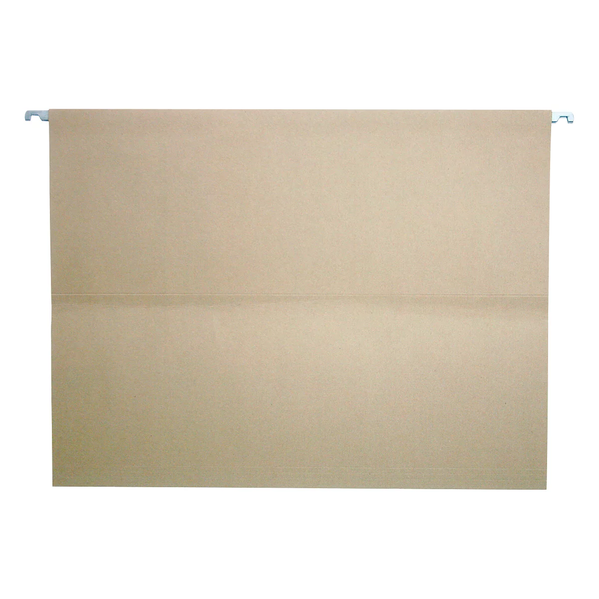 Beige paper, hung on a blue holder. In the middle a horizontal line, possibly marking a fold.