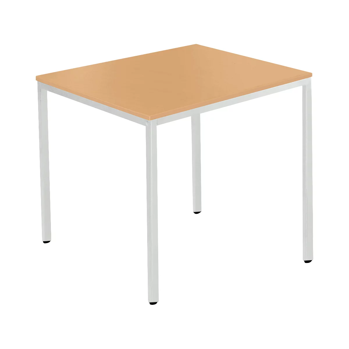 Schäfer Shop Pure Table de conférence, rectangulaire, piétement en tube carré, L 800 x P 700 x H 720 mm, hêtre/aluminium blanc