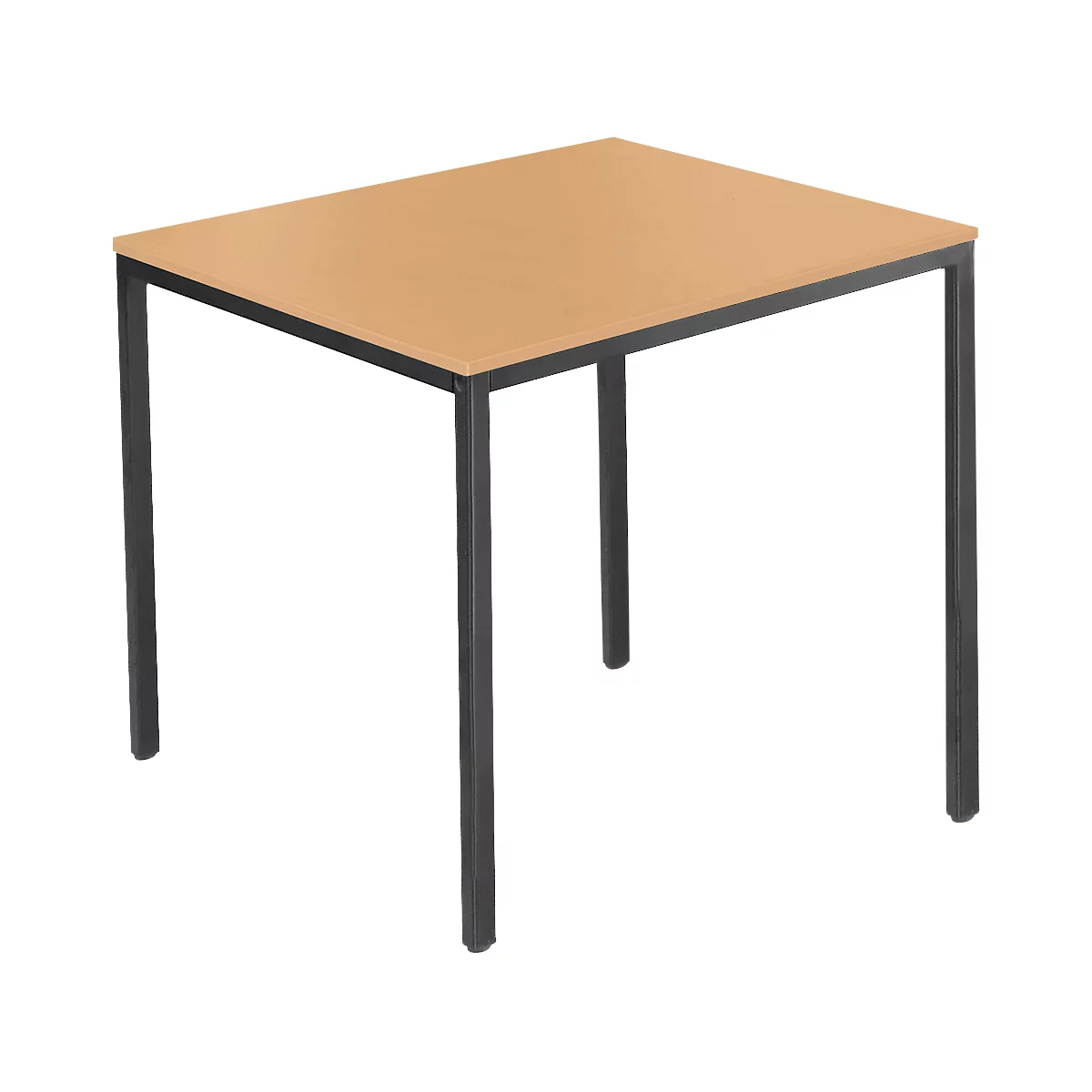 Schäfer Shop Pure Table de conférence, rectangulaire, piétement en tube carré, L 800 x P 700 x H 720 mm, hêtre/noir