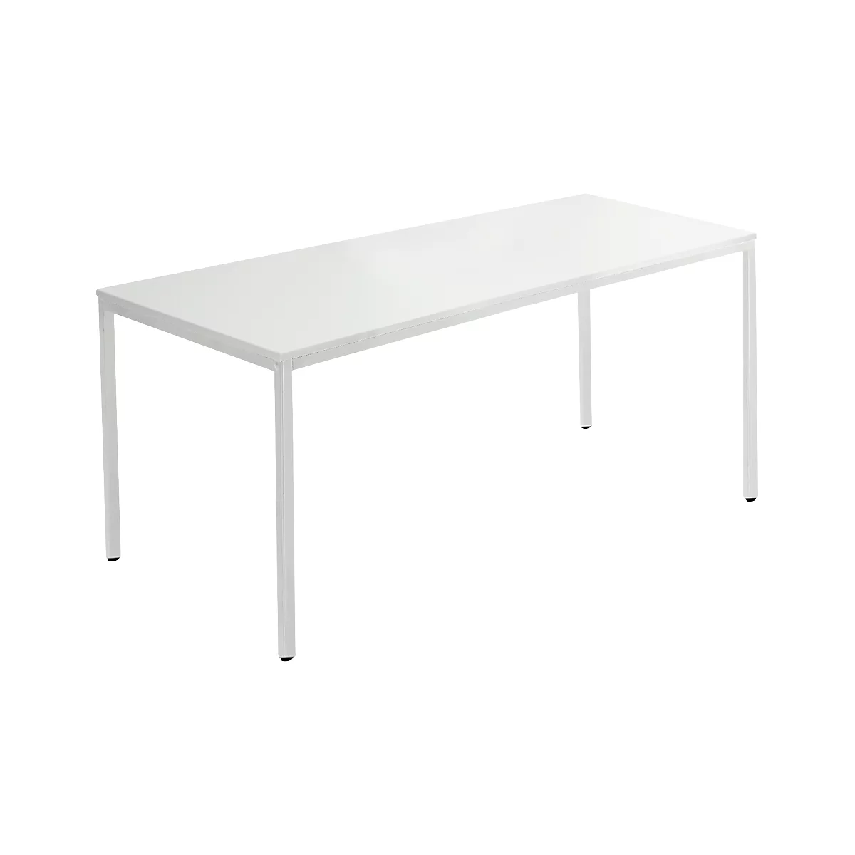Schäfer Shop Pure Table en tube d'acier, rectangulaire, pied en tube carré, L 1400 x P 700 zéro x H 720 mm, gris clair/gris clair