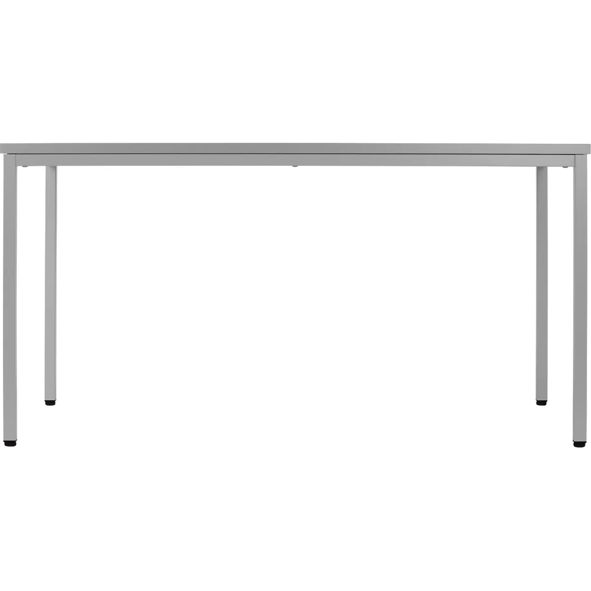 Schäfer Shop Pure Table en tube d'acier, rectangulaire, pied en tube carré, L 1400 x P 700 zéro x H 720 mm, gris clair/gris clair