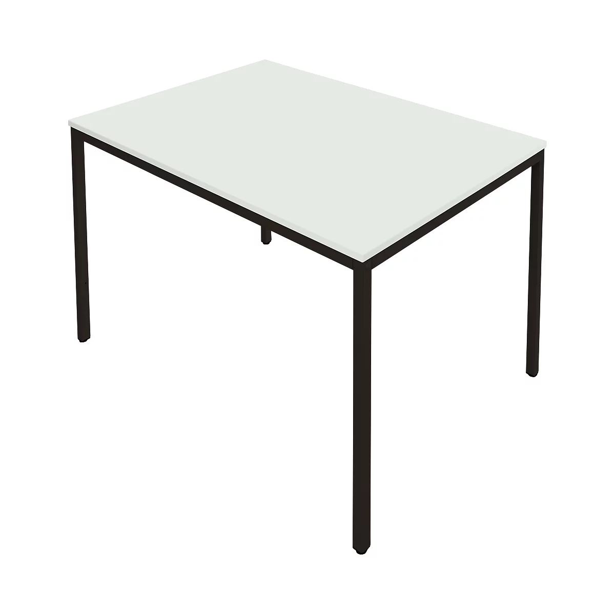 Schäfer Shop Pure Table en tube d'acier, rectangulaire, pied en tube carré, L 1400 x P 700 zéro x H 720 mm, gris clair/noir